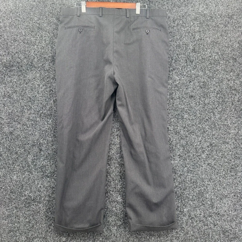 Brooks Brothers Madison Fit Pleated Wool Dress Pants Charcoal Gray 40x30 Cuffed